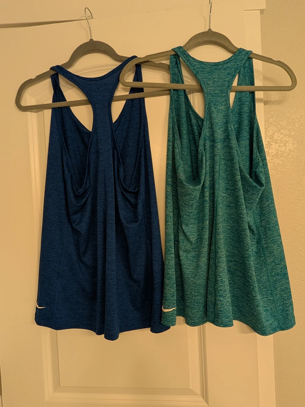 Nike Dri-FIT Racerback Tank Tops - Navy & Teal Heather
